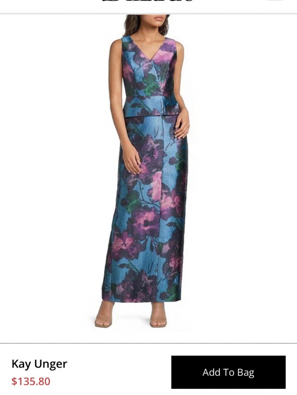 Kay Unger Floral Mikado dress